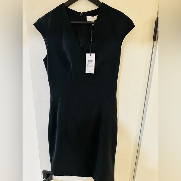 Reiss Women's Black Hayes Cap Sleeve Dress Size 4 New With Tags - Picture 5 of 6